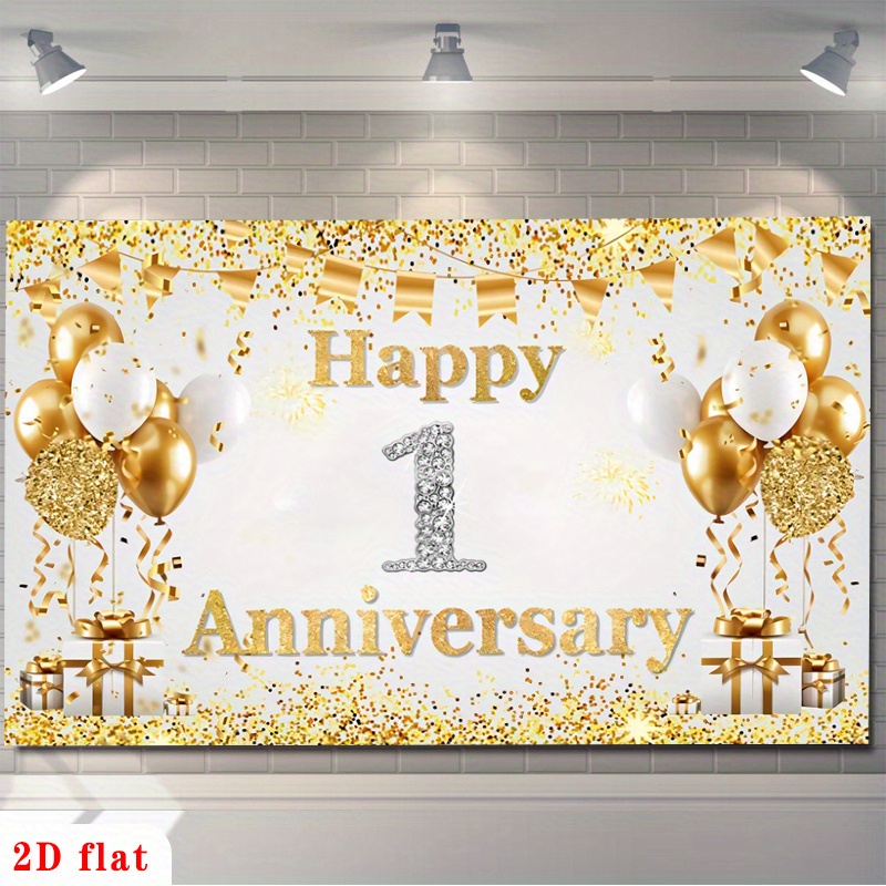 Party Banner Gold - Guirnalda de Globos 2D Dorada y
