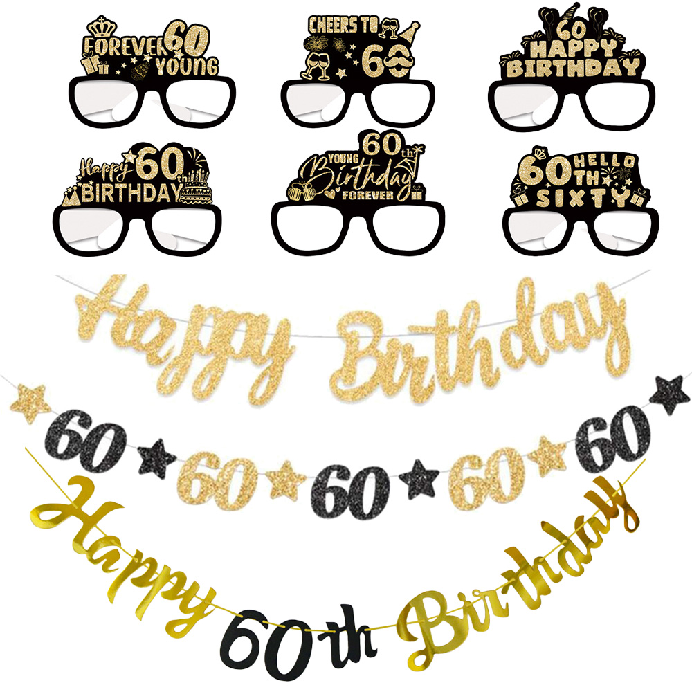 Party Banner Gold - Decoración para Fiesta de 60 Años