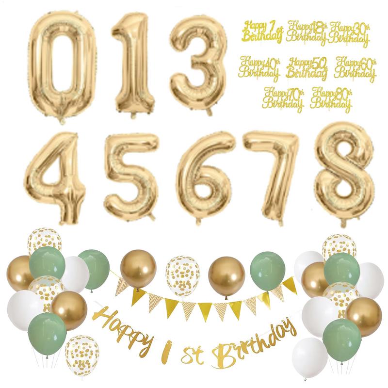 Party Banner Gold - Juego de 28 Uds de decoración