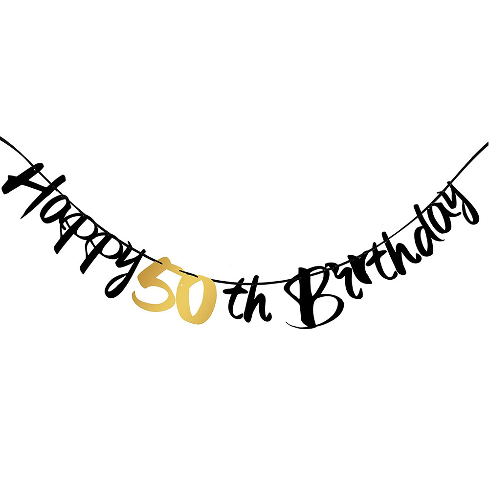 Decoración para 50 Cumpleaños, - Party Banner Gold reseña y precio