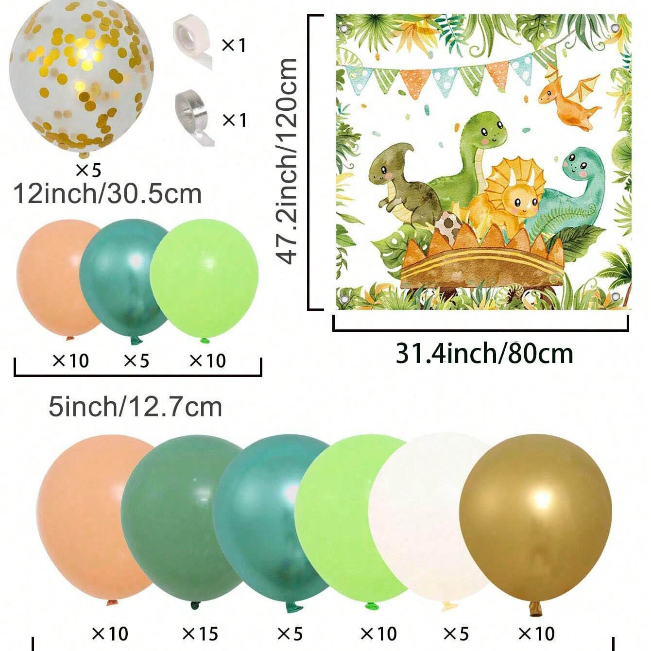 Juego de globos de dinosaurio, - Balloon Arch Kit reseña y precio